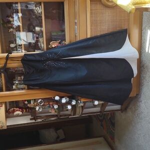 VTG 1990's KASIA for DEBUT 11 Black Rhinestone Starburst Tulle Formal Dress 18